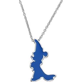 👉 Halsketting zilverkleurig vrouwen Fan Merchandise Mickey & Minnie Mouse - Fantasia Sorcerer's Apprentice Enamel Silhouette Necklace 9352777016663