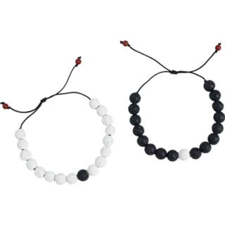 👉 Armbanden set zwart wit rood unisex hoofdmateriaa nylon Earthkarma - Yin Yang Armband 4064854522503