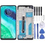 Digitizer zwart active LCD-scherm en volledige montage met frame voor Motorola Moto G8 XT2045-1 (zwart)