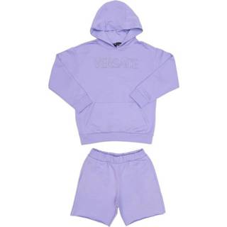 👉 Hoodie vrouwen paars & sweat shorts set 1646326620202