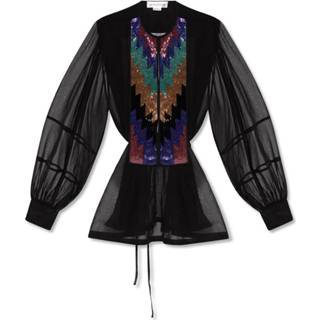 👉 Vrouwen zwart Top with appliqués