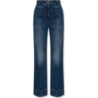 👉 Spijkerbroek W25 W27 vrouwen blauw Flared jeans