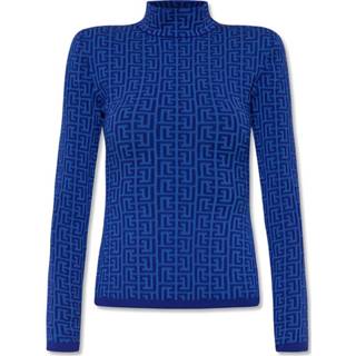 👉 Vrouwen blauw Roll-neck top