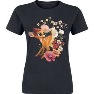 👉 Shirt zwart vrouwen m Bambi - Flowers T-shirt 5059934998889