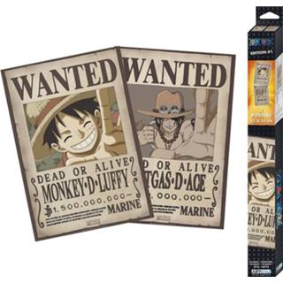 👉 Poster unisex Hoofdmateriaa Papier meerkleurig One Piece - Wanted Luffy und Ace 2er Set Chibi Design 3665361035268