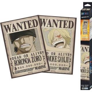 👉 Poster unisex Hoofdmateriaa Papier meerkleurig One Piece - Wanted Zoro und Sanji 2er Set Chibi Design 3665361035282