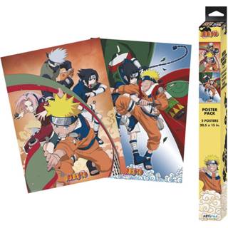 👉 Poster unisex Hoofdmateriaa Papier meerkleurig Naruto - team 7 2er Set Chibi Design 3665361065364