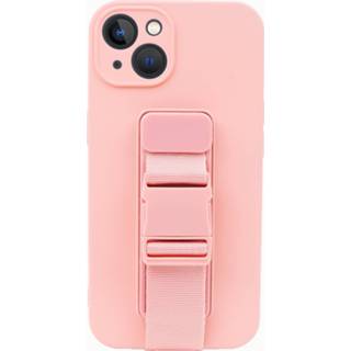 👉 Siliconen hoesje roze ShieldCase met riem iPhone 13 (roze) 8720626927186