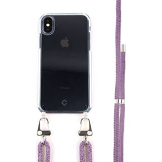 👉 Coverzs Tranparant case met paars koord iPhone Xr