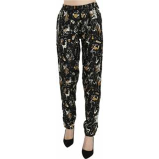 👉 Vrouwen zwart Jazz Club Print High Waist Tapered Pants