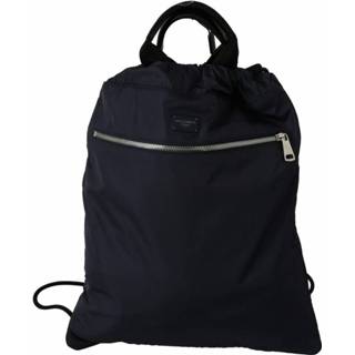 👉 Backpack blauw nylon onesize male zwart Blue Men Nap Sack Drawstring Bag 8058091320288