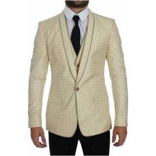 👉 Blazer beige male Polka Dot Silk 2 Piece