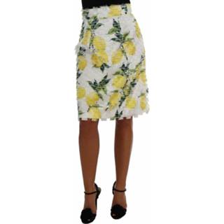 👉 Pencil vrouwen geel Print Fringe Skirt