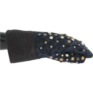 👉 Glove m male grijs Wool Shearling Studded Leopard Gloves 9355692043684
