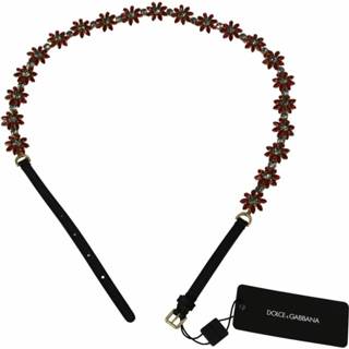 👉 Riem l vrouwen rood Floral Motif Crystals Belt 8059226915102