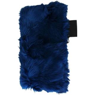 👉 Shawl leather onesize vrouwen blauw Alpaca Fur Neck Wrap 8052087151771