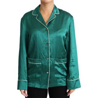 👉 Pyjama vrouwen groen Blouse Silk Lounge Sleepwear Top 8057155685028