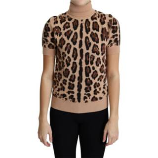 👉 Vrouwen beige Leopard Print Virgin Turtleneck Top