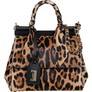 👉 Small onesize vrouwen bruin Sicily Bag in Leopard-print with Scarf Detail
