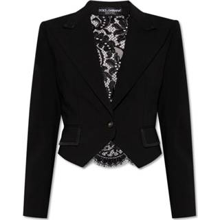 👉 Blazer vrouwen zwart Cropped with lace back