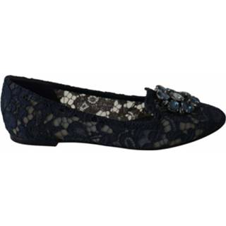 👉 Ballerina's vrouwen blauw Taormina Lace Ballerina Shoes with Crystals