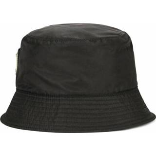 👉 Male zwart Bucket Hat With Branded Plate