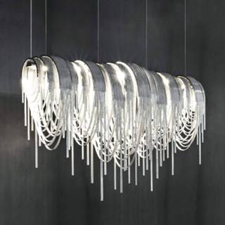 👉 Hanglamp nikkel Volver - exclusieve LED hanglamp, langwerpig