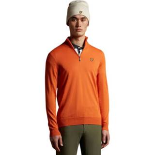 👉 Pullover XL male oranje Golf Quarter Zip Kn1041G