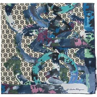 👉 Onesize vrouwen blauw Silk scarf 8057553544088 1646172944668