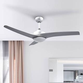 👉 Plafond ventilator zilveren zilver plafondventilator Emanuel, met licht