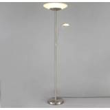 👉 Uplighter glas nikkel warm wit albast a+ LED Ragna met leeslamp, mat