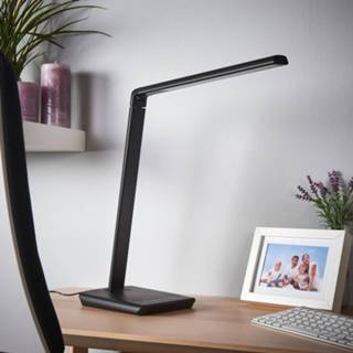 👉 Bureaulamp zwart Kuno - Led met USB-poort