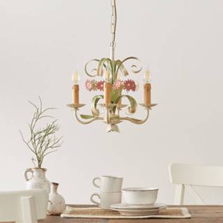 👉 Kroon luchter IJzer a++ crème crme 4-lamps kroonluchter Toscana, florentijns