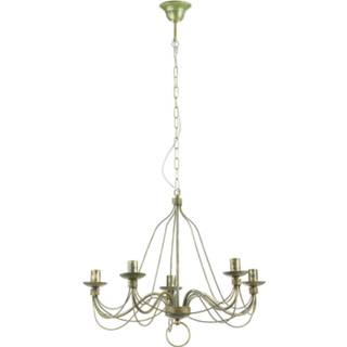 👉 Kroonluchter a++ goud groen IJzer 007/5 L, 5-lamps, groen-messing