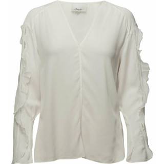 👉 Vrouwen beige V-neck Bluse