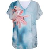 Tuniek kunstvezels zeer comfortabel vrouwen gebloemd blauw groen roze MIAMODA Blauw/Roze 4055707890757 4055707899538
