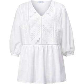👉 Blous vrouwen effen katoen wit structuurmateriaal Blouse Angel of Style 4055707890382