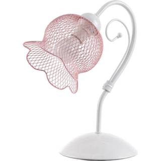 👉 Tafellamp roze wit Mia met net-kap in