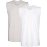 👉 Mouwloos t shirt katoen mannen effen katoengehalte grijs wit Mouwloze shirts per 2 stuks BABISTA Wit/Grijs 4055707349224