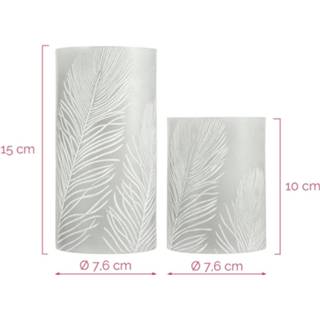 👉 Kaars lichtgrijs Pauleen Cosy Feather Candle LED 2 per set