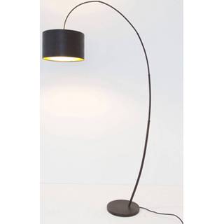 👉 Bruin zwart bamboe goud Boog-vloerlamp Arco, bruin-zwart