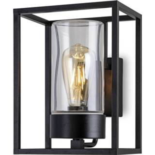 👉 Buitenwandlamp zwart helder Cubic³ 3363 zwart/helder