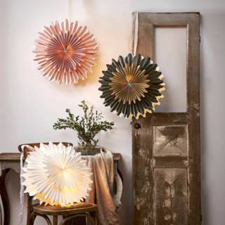 👉 Roze papier Decoratie ster Crystal zonder fitting