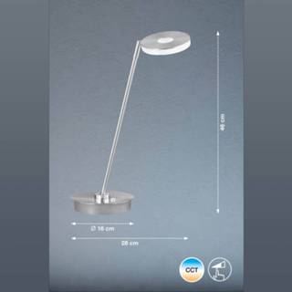 👉 Tafellamp nikkel mat LED Dent, dimbaar, CCT, 8W,