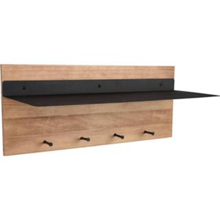 👉 Legbord dennenhout Lindby Loana LED hout-garderobe 4 haken en