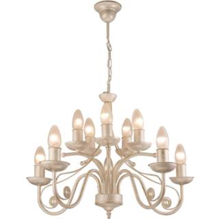 👉 Kroonluchter wit staal Ayleen van staal, 10-lamps,
