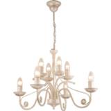 👉 Kroonluchter wit staal Ayleen van staal, 8-lamps,