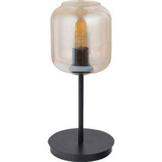 👉 Tafellamp zwart amber-transparant Kanja, zwart/amber