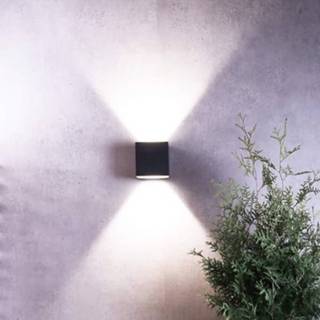 👉 Buitenwandlamp grijs donkergrijs LED Jabbah, donkergrijs, up/down