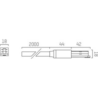 👉 Zwart Eindvoeding voor Volare-rail kabel 2m